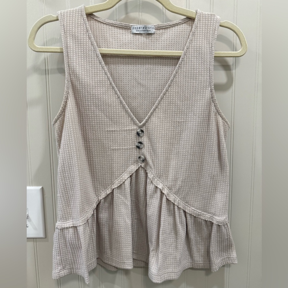 Elegant Cream Sleeveless Top
